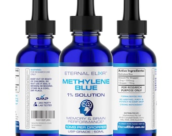 Methylene Blue 1 Percent Solution, Lab Tested Usp Grade for Transparency, Biohacking & Red Light Support