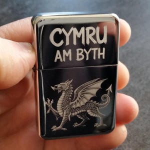Cymru Welsh Dragon Engraved Lighter - Show Your Passion for Wales!