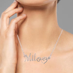 Dog Mom Personalized Dog Name Necklace With Paw Dog Paw Custom Necklace Personalized Pet Loss Necklace With Name Pet Memorial Jewelry Gift