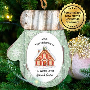 Personalized New Home Christmas Ornament, Custom Ornament, Housewarming Gift, Realtor Client Gift, Couples Home Ornament, New House Gift