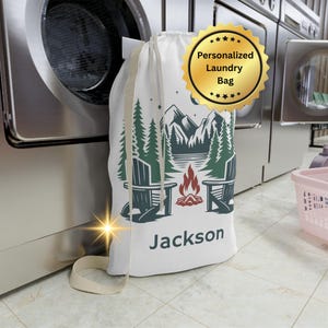 Personalized laundry bag, laundry sack with name, custom laundry hamper, college dorm laundry bag, kids camping bag, monogram laundry sack