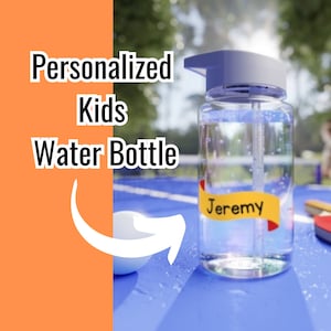 Personalized Kids Water Bottle Custom Name Boys and Girls Back to School Water Bottle Summer Camp Tumbler Toddler Personalized Bottle