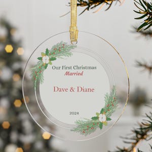 First Christmas Married Ornament Newlywed Gift Mr & Mrs Christmas Ornament Personalized Mr Mrs Wedding Ornament Wedding Gift Keepsake