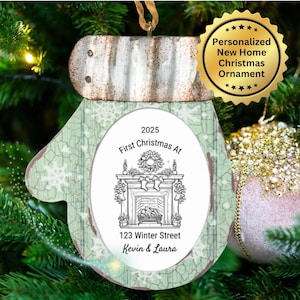 Personalized New Home Christmas Ornament, Custom Ornament, Housewarming Gift, Realtor Client Gift, Couples Home Ornament, New House Gift