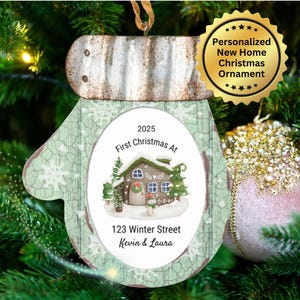 Personalized New Home Christmas Ornament, Custom Ornament, Housewarming Gift, Realtor Client Gift, Couples Home Ornament, New House Gift
