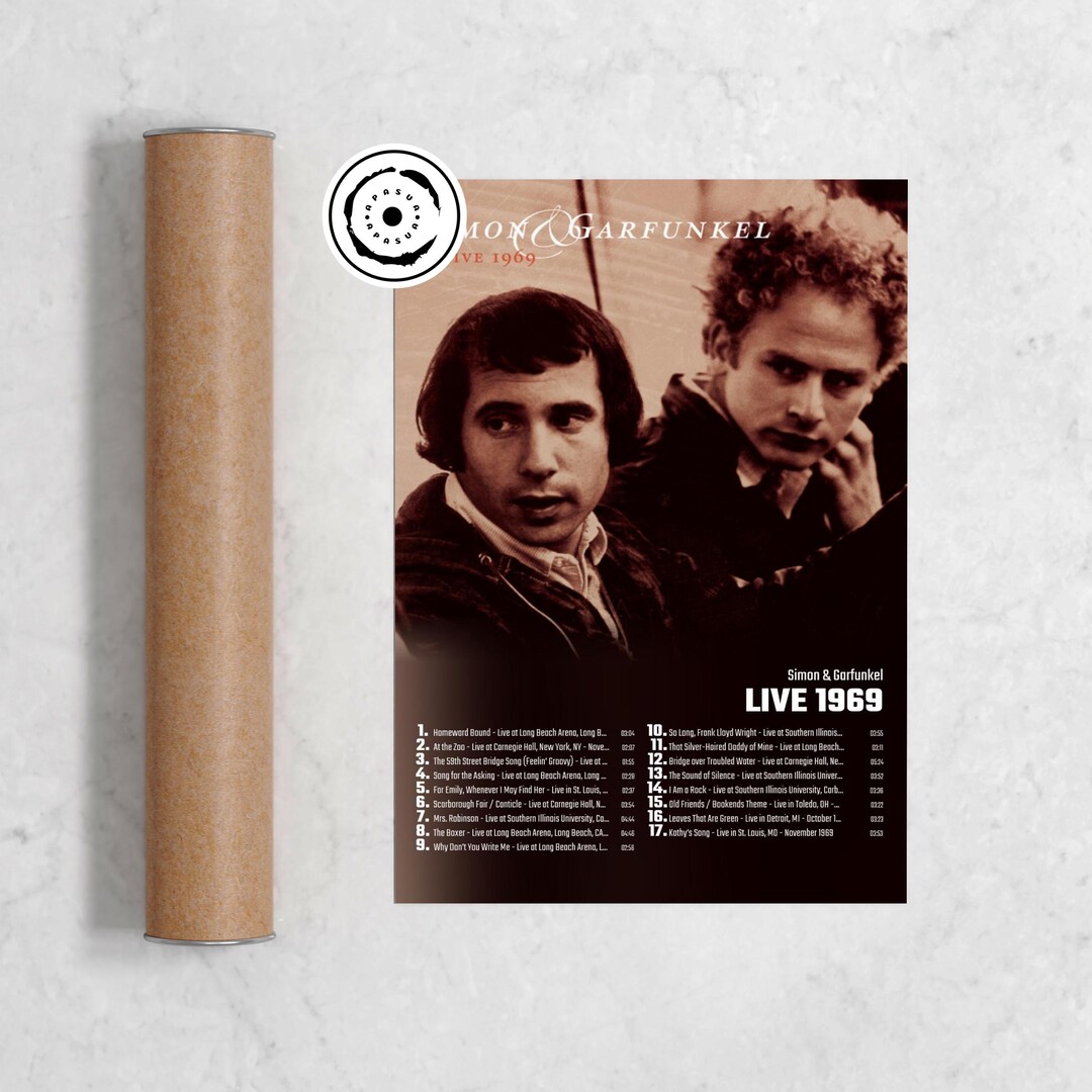 Simon Garfunkel Live 1969 Album Cover Poster Wall Art Etsy UK