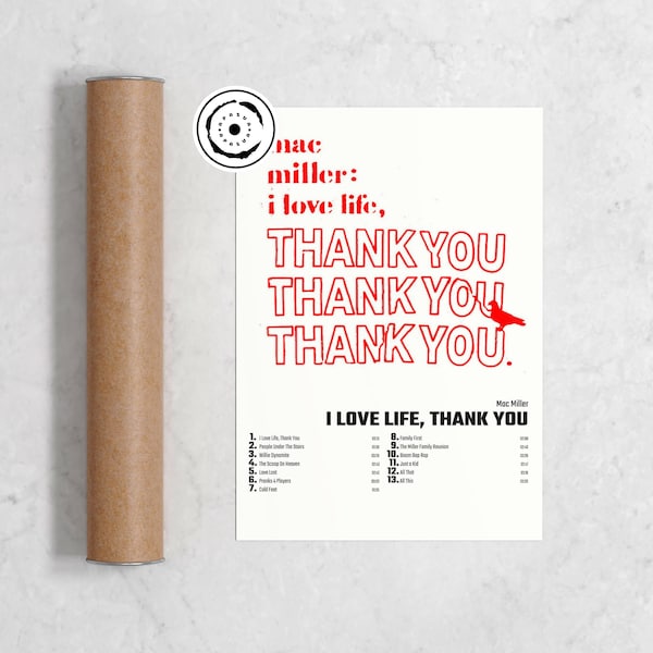 I Love Life Thank You Poster - Etsy