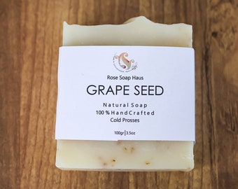 Organic Handmade Grape Seed Soap Bar, Natural Cold Process Soap