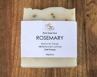Aromatic Rosemary Soap, Handmade Natural Cold Process Moisturizing Bar Soap For Face and Body