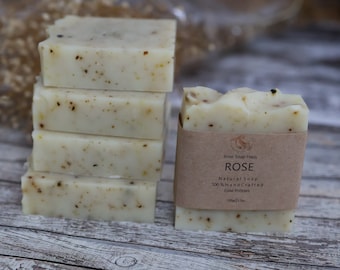 Rose Soap Bar, Cold Process Soap, Handmade Soap, Natural Skin Care