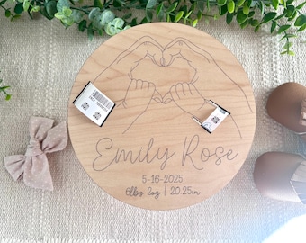Baby Hospital Band Keepsake, Personalized Newborn Name Sign, Birth Announcement Gift, Custom Baby Memory Plaque, Nursery Wall Decor