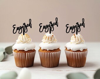 Gyufise 36 Diamant-Cupcake-Topper – Roségold, Glitzernd, Mit Zahnstocher, Für Hochzeit, Verlobung, Geburtstag, Party-Kuchendeko, 5,1 X 11 Cm