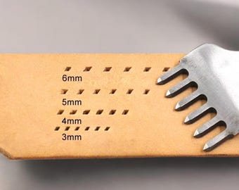 Leather Hole Punch Tool Set: Chrome Vanadium Steel, 3mm Spacing
