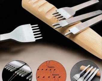 Leather Hole Punch Tool Set: Stitching, Carving, and Saddle Groover