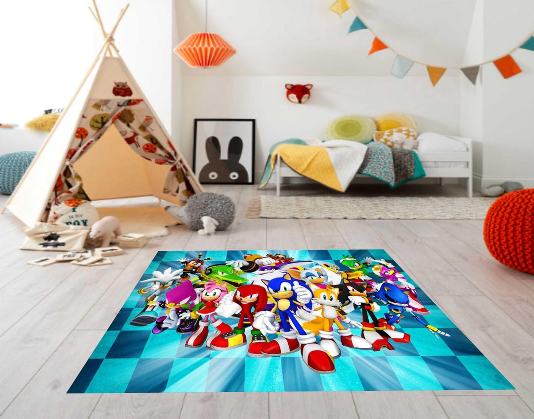 Sonic Riders Rug Sonic the Hedgehog Rug: Sonic Characters Rug, Animasyon Carpet, Carpet ...