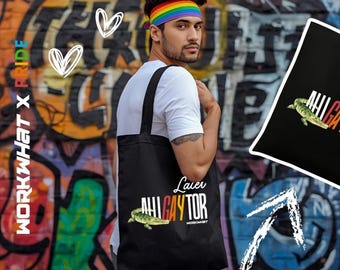 Rainbow Alligator Pride Tote Bag: Funny LGBTQ+ Accessory