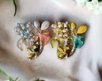 Lily of The Valley Brooch With Flower Fairy Angle Cute Botanical Jewelry Kawaii Floral Pin Summer Decor For Best Friend