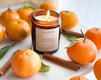 ORANGE & CINNAMON scented candle - gift scented candle - gift idea - scented candle orange - citrus candle - winter candle - citrus candle