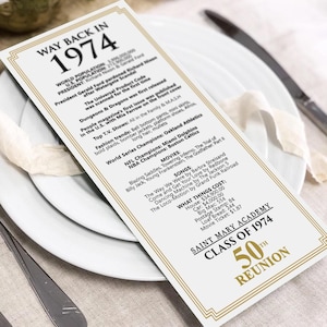 File digitale su ordinazione/Classe del 1975/Riunione della 50a classe/Segnaposto da tavolo