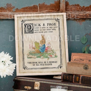 Herunterladbares 8x10 Zeichen / NICHT BEARBEITBAR / Märchenbuch-Babypartydekoration