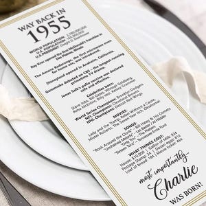 MADE-To-Order Digitale Datei / Personalisierte 1955 - 70.Geburtstagsdekoration / Tischkarten Personalisiert Für Sie / für Männer Frauen