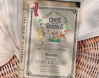MADE-To-Order 5x7 Digital Invitation / One for the Books First Birthday Invitation / Customized for You