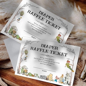 DOWNLOADBARE Luierloterij / Niet zelf-bewerkbaar / Twee maten: 3 x 4 en 3,5 x 5 / Verhalenboek babyshower