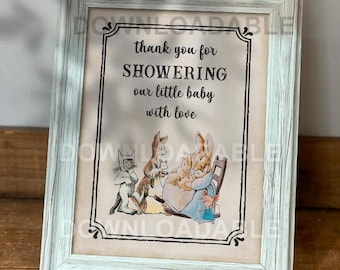 Nedladdningsbar 8x10-skylt / Sagobok för babyshowerdekoration / Ej självredigerbar