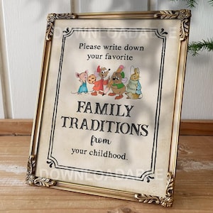 Nedladdningsbar 8x10-skylt — UNDERSÖKNINGSBAR — Dekoration med familjetraditionsspel — För födelsedag eller babyshower