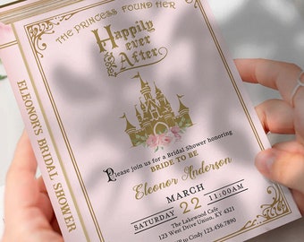 Digitale uitnodiging MADE-To-Order 5 x 7 / verhalenboek prinses sprookje thema / uitnodiging vrijgezellenfeest / op maat gemaakt voor jou