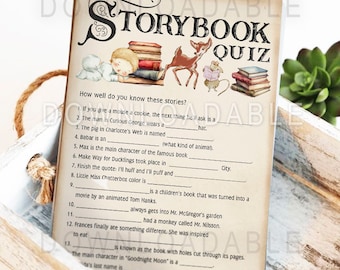 Downloadable 5x7 Baby Shower Quiz Game With Answer Key — UNeditable