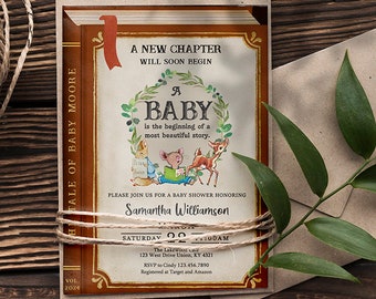 MADE-To-Order 5x7 Digital Invitation / Storybook Baby Shower / Customized for You