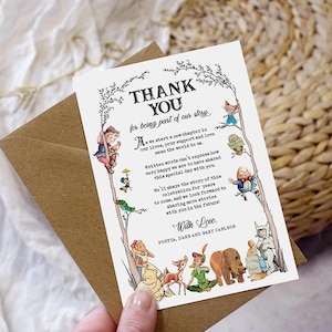 Carte de remerciement numérique sur commande 3,5 x 15,4 cm / sur le thème du livre de contes / personnalisée pour vous / non modifiable