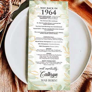 Archivo digital hecho a pedido/Decoraciones personalizadas para el 60.° cumpleaños de 1964/Tarjetas de mesa personalizadas para ti/para hombres y mujeres