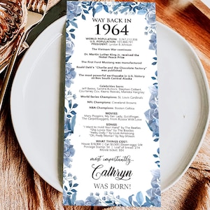 Archivo digital hecho a pedido/Decoraciones personalizadas para el 60.° cumpleaños de 1964/Tarjetas de mesa personalizadas para ti/para hombres y mujeres