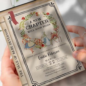 MADE-To-Order 5x7 Digital Invitation / Storybook Baby Shower / Customized for You
