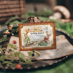 Herunterladbare 4x3 Windel-Verlosungskarte / NICHT BEARBEITBAR / Storybook-Babyparty