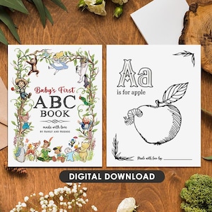 Archivo digital DESCARGABLE — 8,5 x 11 pulgadas — Primer libro del alfabeto del bebé — No autoeditable — No personalizado
