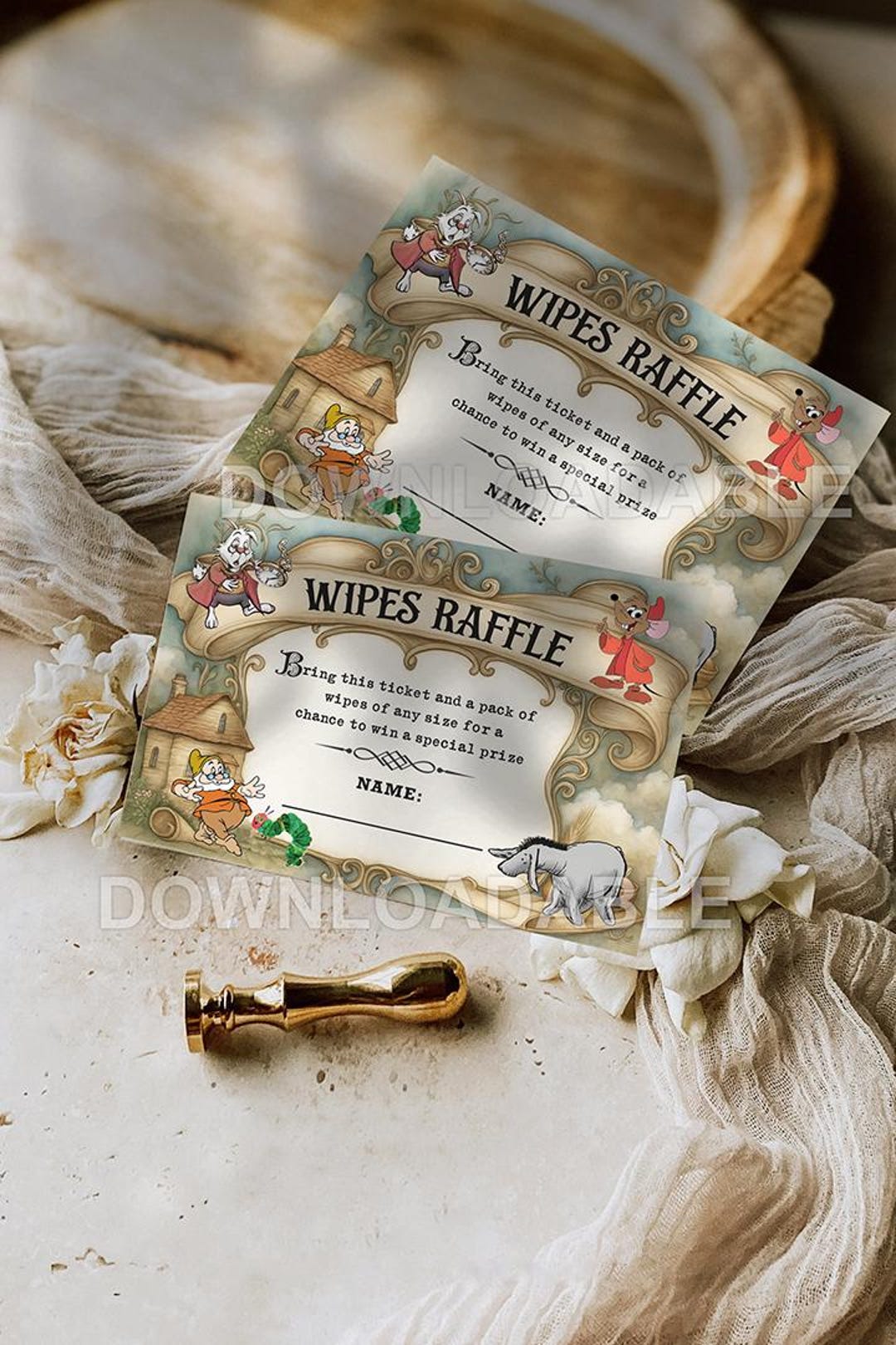 Wipey Raffle Downloadable 4x3 Inches Wipes Raffle Card — Not Self-editable — Insert ...