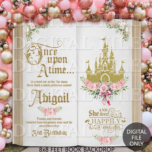 MADE-To-Order Digital File / Once Upon A Time Book Backdrop / Personalized For You