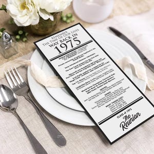 DOWNLOAD DIGITALE Cartello della riunione di classe / 50° / Decorazione della classe del 1975 / Non auto-modificabile / Solo file digitale