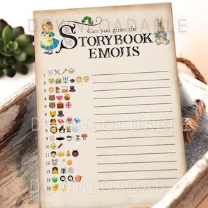 Jeu de personnages Emoji de livre de contes 5 x 7 avec corrigé/non modifiable