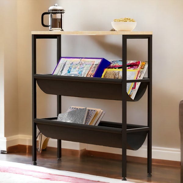 Slim End Table, Narrow Side Table with storage,Narrow  Couch Table,Modern Coffee Table, Tall Side Table,End Table, Two-storey storage area