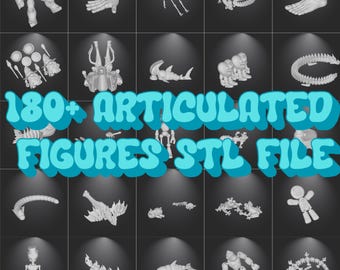 Paquete de más de 180 archivos STL de figuras articuladas, archivos STL para impresión 3D, paquete digital con acceso de por vida