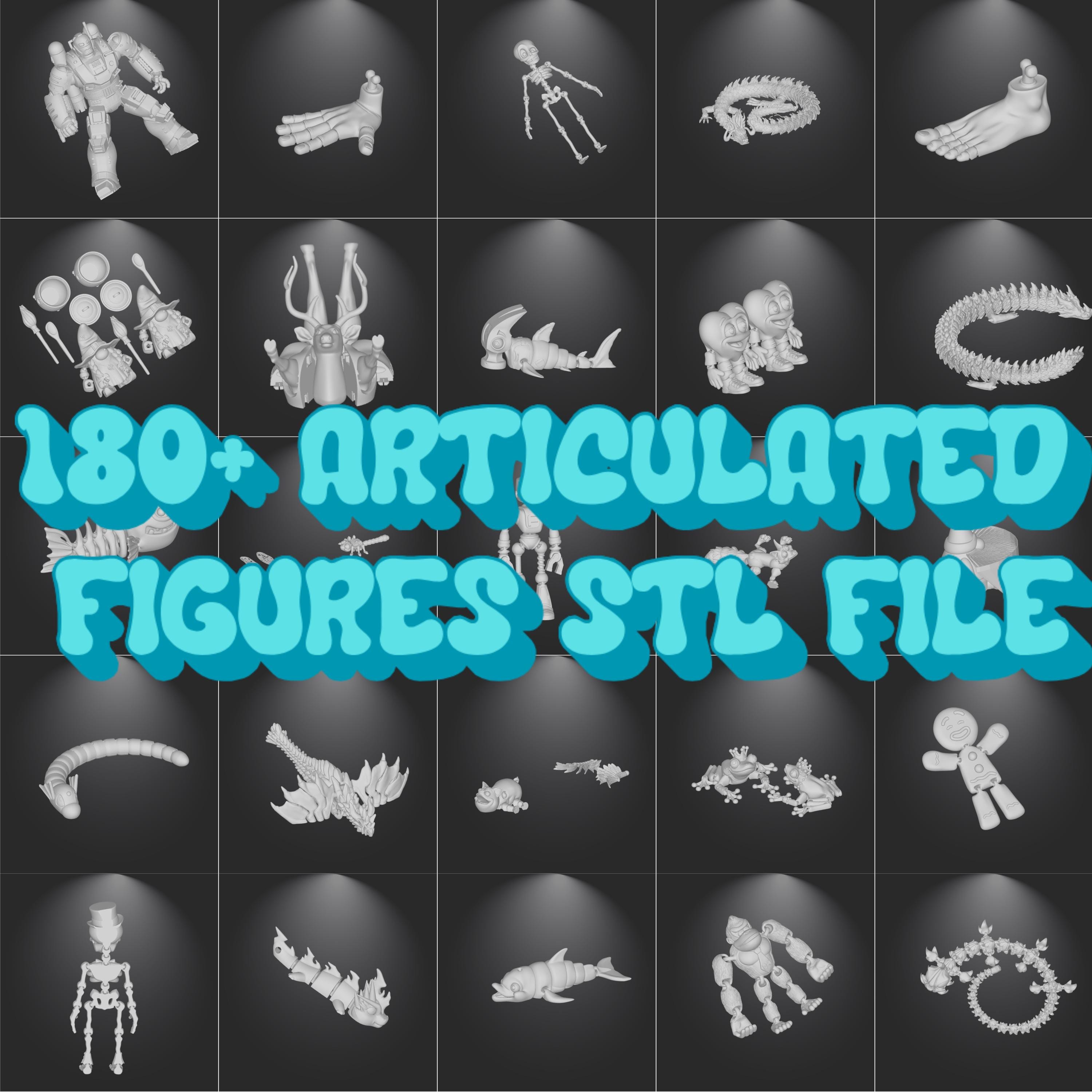 180+ Articulated Figures STL File Bundle, STL Files for 3D Printing ...