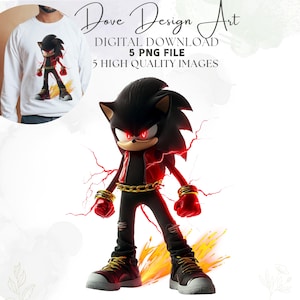 Sonic Shadow Splash and Watercolor 5 PNG, Shadow The Hedgehog PNG, Shadow Sonic Clipart Png, High Resolution - Instant Digital PNG Download