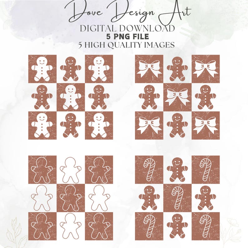 Retro Checkered Gingerbread Man PNG, Christmas Sublimation, Holiday ...