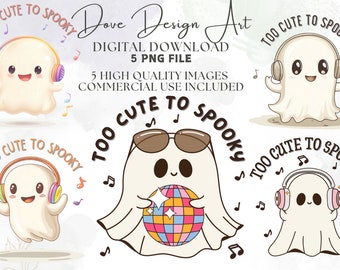 Süßer Geist Png, Süßer Geist Png, Geist mit Kopfhörern, Musikliebhaber Png, Boujee Geist Png, Halloween Geister Png, Vintage Geist PNG