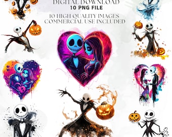 Jack Skellington Halloween Pumpa Kung PNG, Jack Skellington PNG, Halloween Skelett PNG, Fil Splash Akvarell Transparent Ladda Ned Png