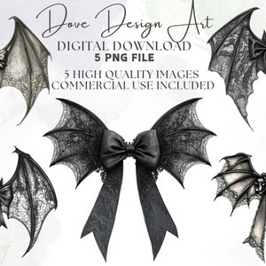 Halloween Bat Gothic Coquette Bow PNG, Girly Coquette Bow, Retro Halloween Png,Gothic Png,Black Bow Png,Soft Girl Png,Digital Art,Trendy Png